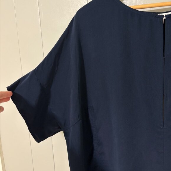 NEW Emerson Fry Solar Tunic Deep Sea Medium Navy 100% Silk Lagenlook Minimalist - Picture 6 of 16